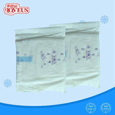 280mm reiner Baumwollgesundheitliche Auflagen PET Film Maxi Sanitary Napkins