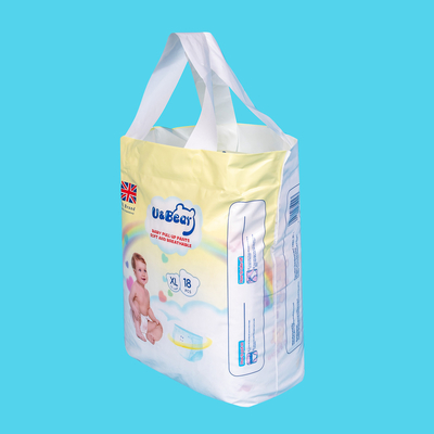 Weißes ADL-Baby ziehen Hosen hoch, welche die Superabsorbierfähigkeit, die organisch ist, die gedruckten Windeln hochziehen